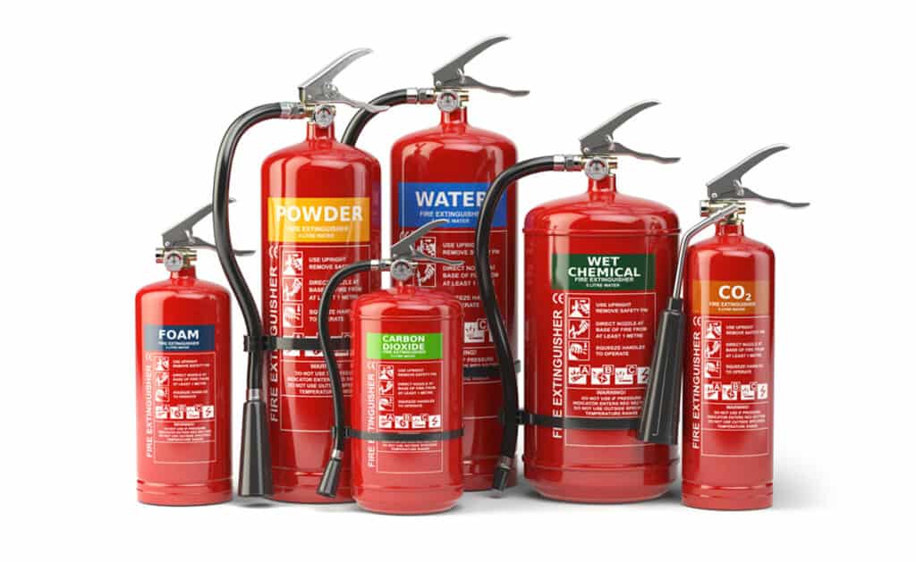 fire extinguishers types stored on boat