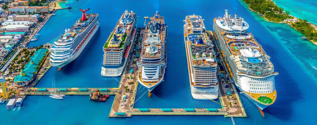five Cruise Ships bahama