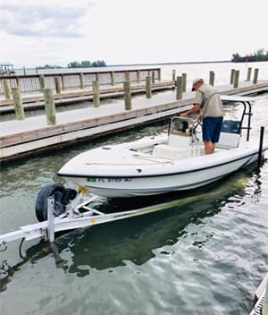 boat onto trailer carpet