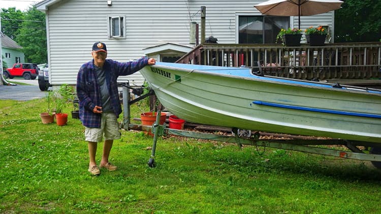 man with his boat trailer