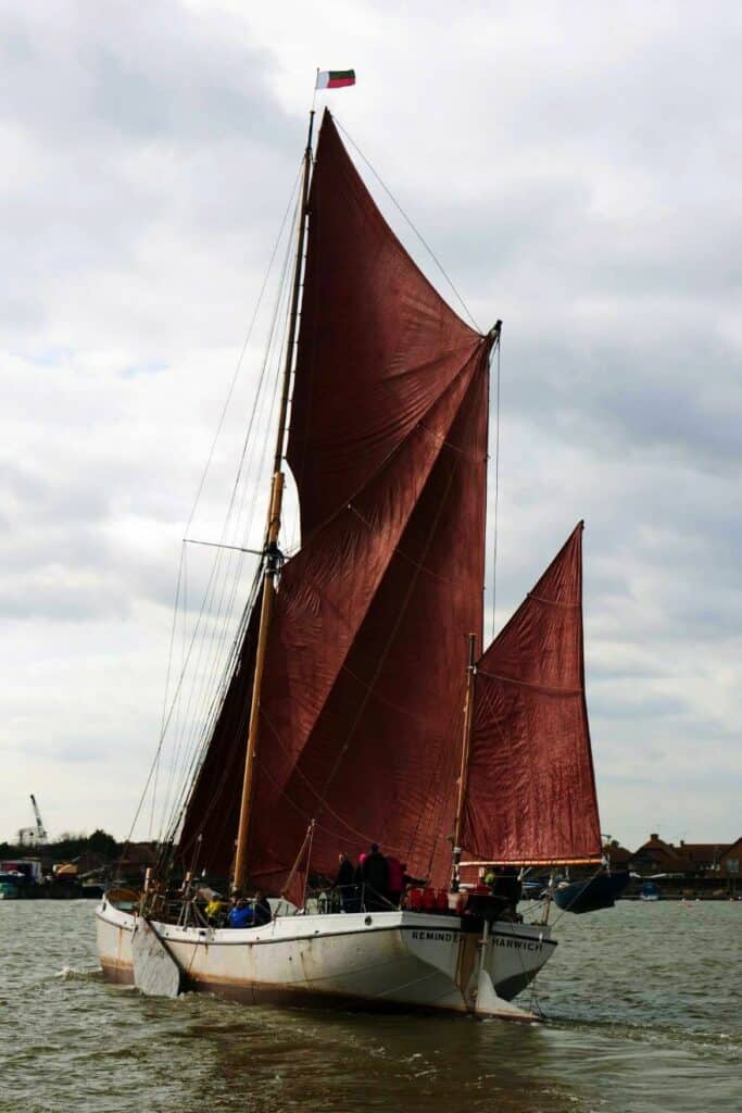 Gaff Yawl Sailboat with the tiny mizzenmast