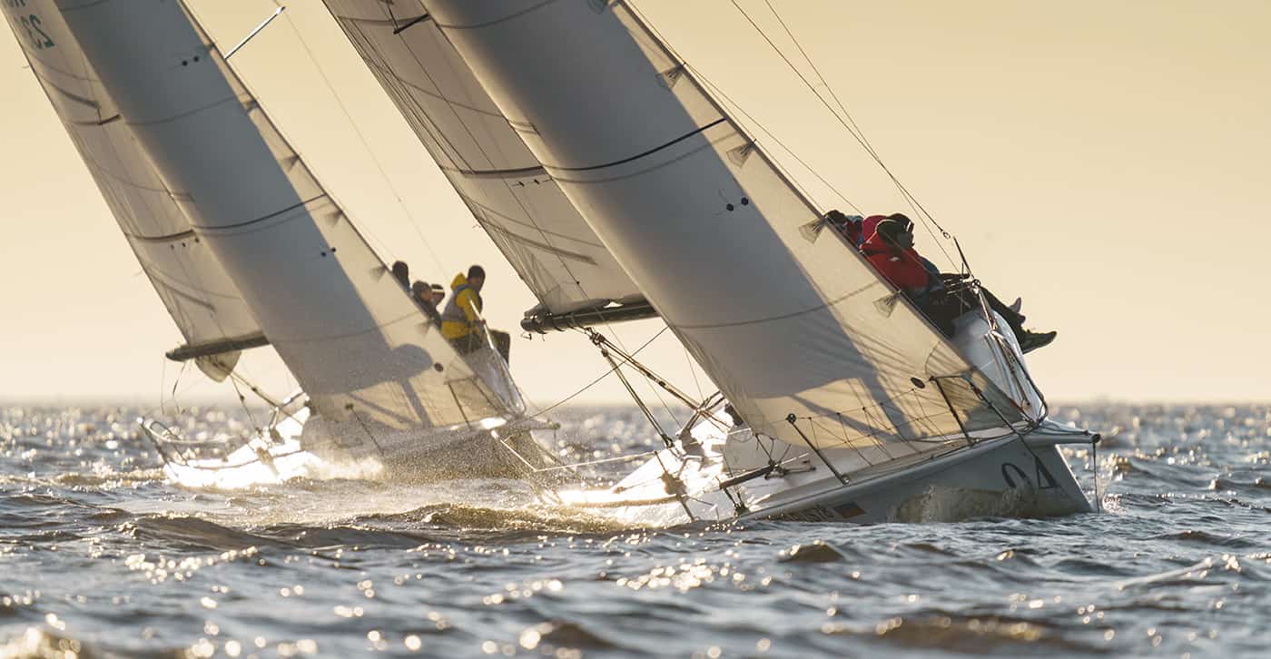 Teamwork In Sailing Regatta