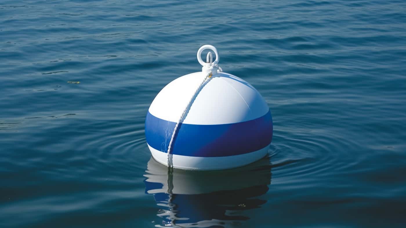 White Buoy With A Blue Band